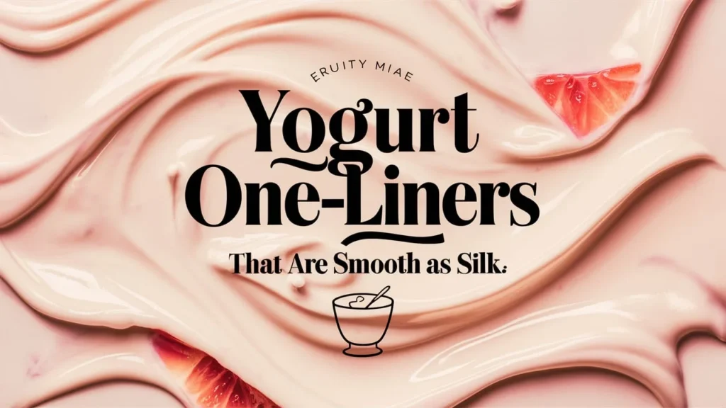 Yogurt One-Liners That Are Smooth as Silk